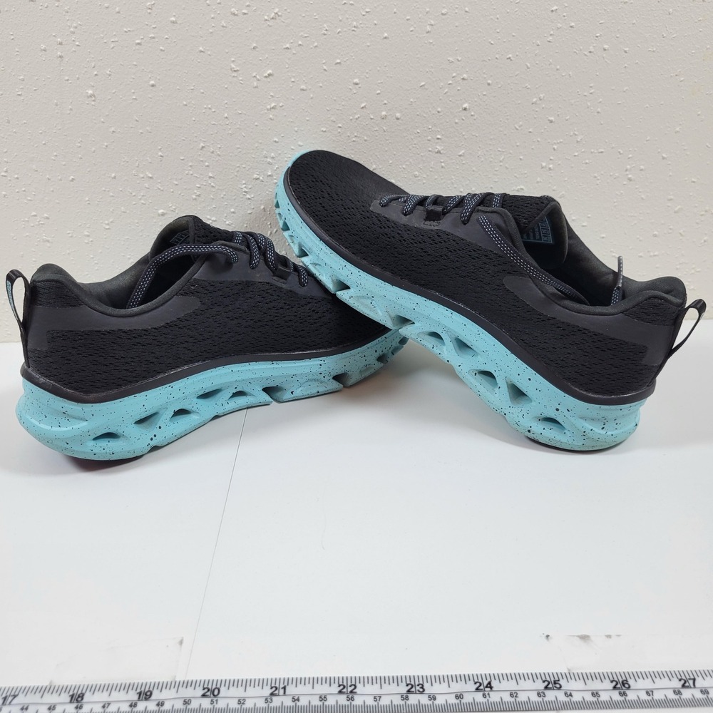 Skechers Glide-Step Flex Sneakers Women 7 Black Blue Excellent Waterproof 128891
